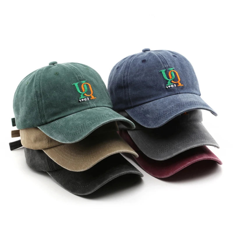 Outdoor Washed Aged Personalized Letters Embroidery Hat Custom Logo Fashionable Sports Baseball Caps