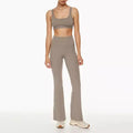 Ladies Athletic Clothing Gym Set for Women Fitness Sports Workout Yoga Suit Activewear Women Flare Legging and Sport Bra Set