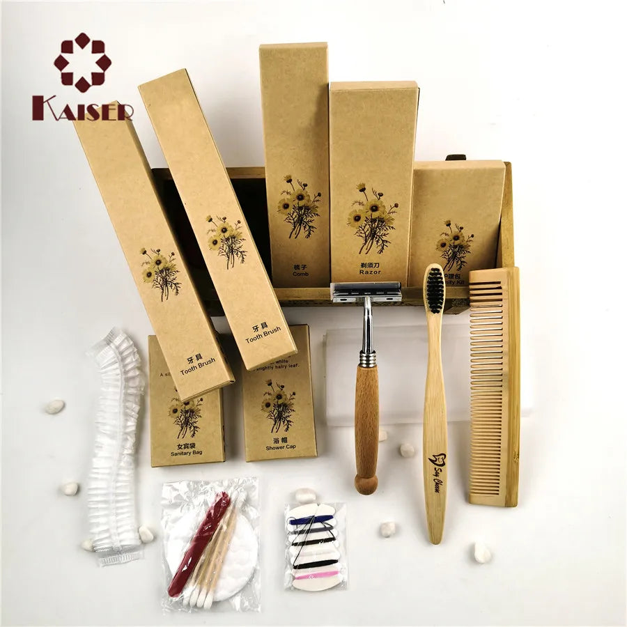 Customized Wholesale Hotel Supplies and Hotel Amenities Biodegradable Amenity Set