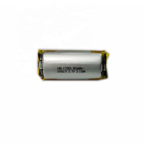 Factory 17350 3.7V 850mAh 3A High Rate Discharge Cylindrical Rechargeable Lithium Ion Battery