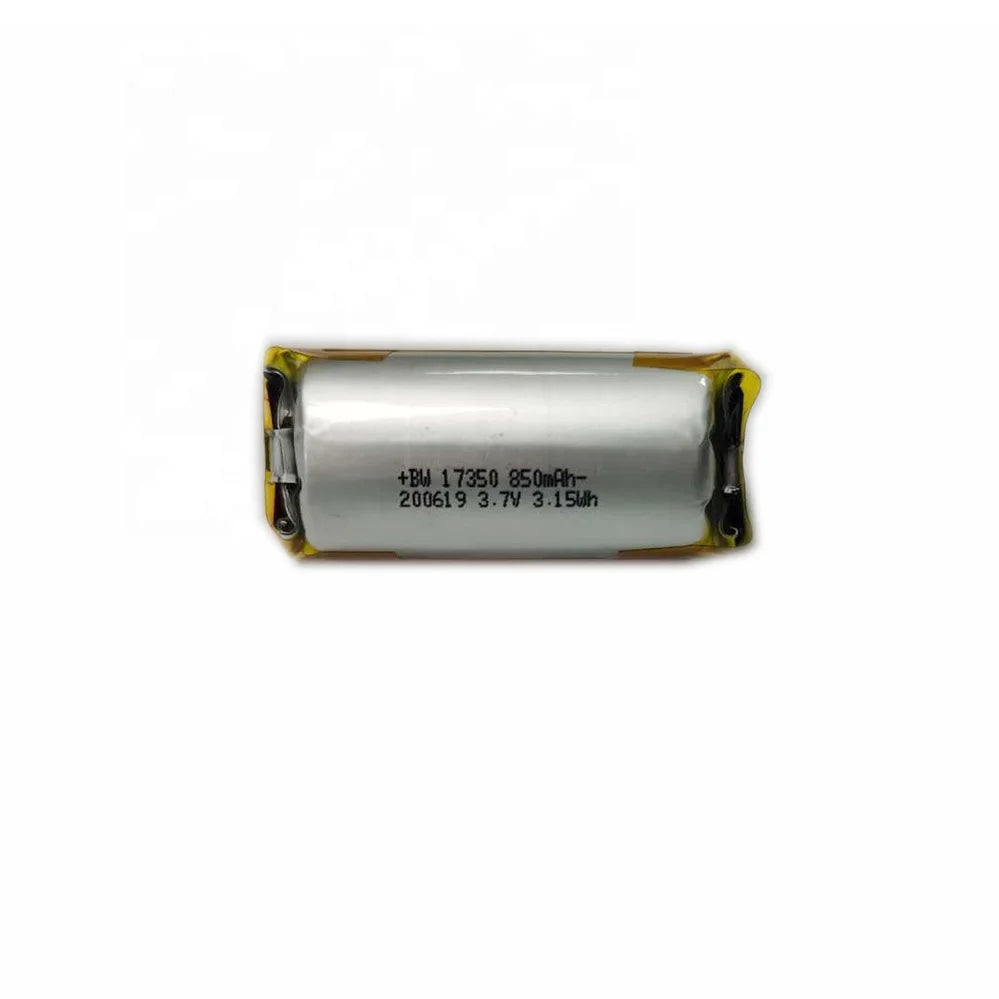 Factory 17350 3.7V 850mAh 3A High Rate Discharge Cylindrical Rechargeable Lithium Ion Battery MegaBDM