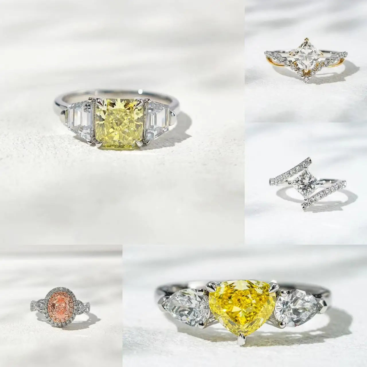 Lab Diamond Ring Custom Colored Diamond Jewelry 18K Solid Gold Yellow Pink DEF Lab Grown Diamond Engagement Ring