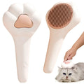 Cute Paw Shape Pink Pet Massage Comb Wholesale Stainless Steel and Plastic Supplies for Dog and Cat Removes Floating Hair