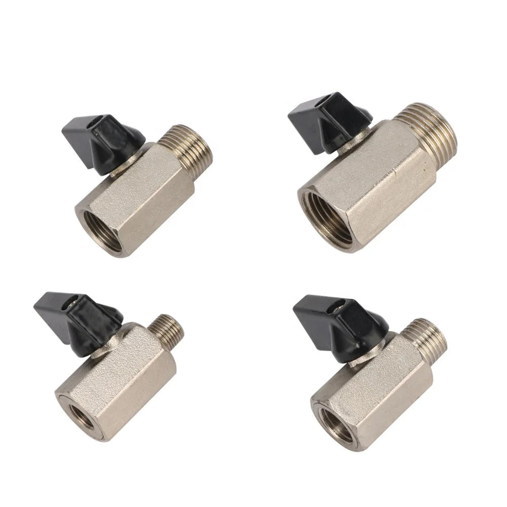 1/8" 1/4" 3/8" 1/2" Threaded Mini Brass Ball Valve BSP Male to Female Air Oil Water Shutoff Valve MegaBDM