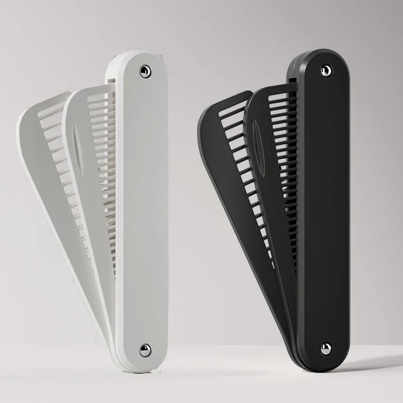 New Arrival Travel Size Folding Pocket Comb Custom Logo Double Tooth Comb Detangling Hair Brush Wide Teeth