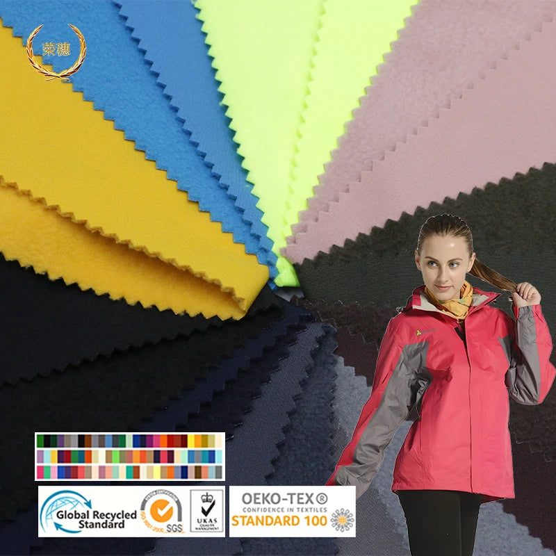 Custom Waterproof Windproof Warm Breathable Polyester Fabric Polar Fleece Soft Shell for Outdoor Jackets Suits TPU Coated Fabric