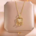 Peace Lock Light Luxury Titanium Steel Pendant Necklace Niche Design Senior Sense Cold Wind Collarbone Chain Souvenir Gift