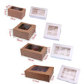 Bakery Supplies 2/4/6/12 Holes Cake Box Muffin Cake Packing Box Paper Box With Window for Cake Cupcake Dessert Packing