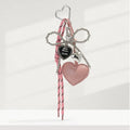 Creative Leather for Love Knot Rope Pendant Key Chain Alloy Decorative Handbag Bag Charm Accessory for Couples