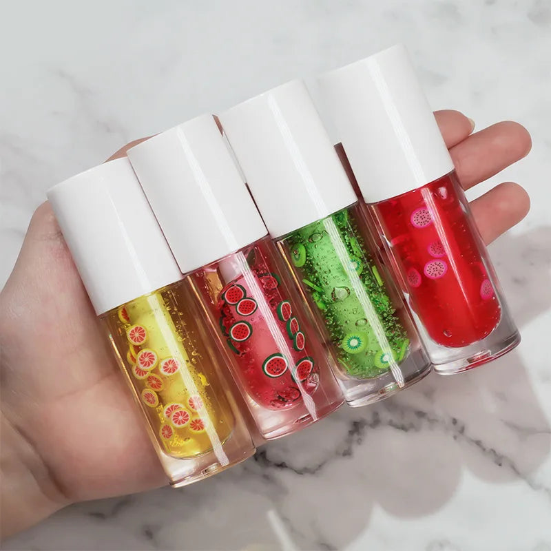 Private Label Long Lasting 16 Colors Fruit Lip Balm Lip Oil Vegan Cute Fragrance Moisturizing Lip Oil