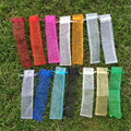 MU Long Size 6*27cm Long Pen Bamboo Fan Package Mesh Organza Bag Pen Bag Jewelry Pouch Drawstring Gift Organza Bag