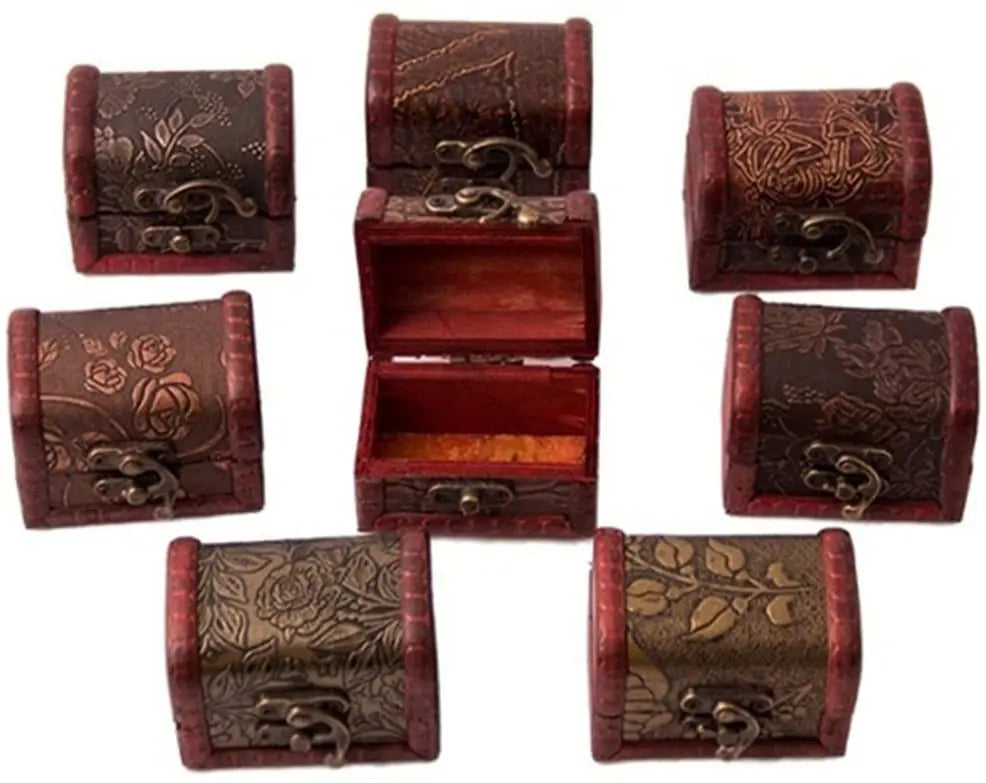 Wholesale Mini Rectangle Wood Jewelry & Treasure Box with Many Compartments Low MOQ Storage Boxes & Bins