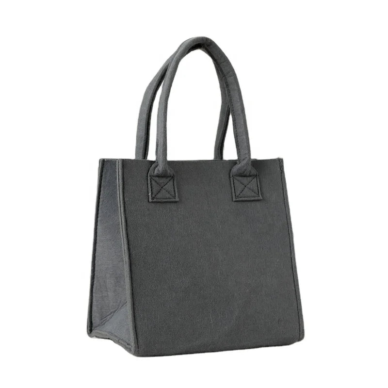 Promotion Custom Printed logo Gift Tote Bag Wool Felt Ladies Handbag Shopping Shoulder Bag
