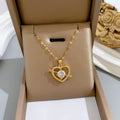 Collana a Cuore 18k Gold Plated Cubic Zirconia CZ Choker Necklaces Stainless Steel Heart Pendant Necklace for Women