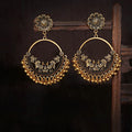 Vintage Jewelry Women's Long Gold Tassel Gypsy Indian Earrings Women's Vintage Round Bell Jhumka Earrings
