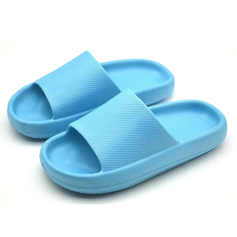 Summer Flat Anti-Slip EVA Slippers with Slip-On Open-Toe Platform Sandals Women and Men House Slipper