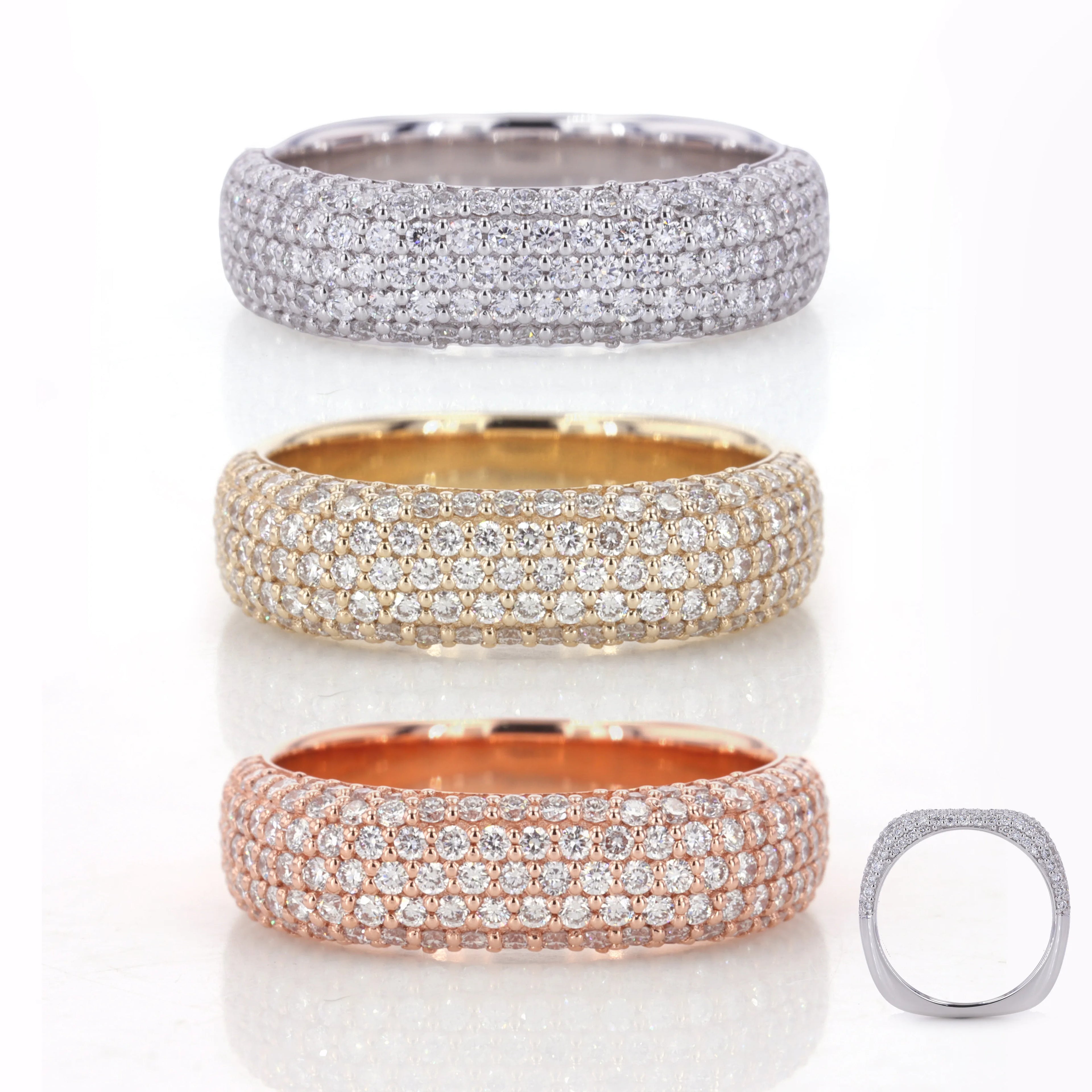 Euroshank Ring Design Loose Small DEF VS Diamond Ring 14k Gold Lab Grown Diamonds Wedding Band