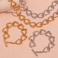 Dreamshow Chunky Necklace Statement Hand Made Heart Necklace 18k Gold Plated Stainless Steel Choker Gift for Women