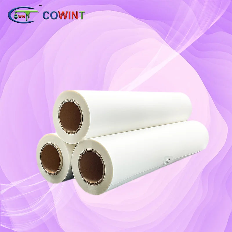 Cowint Custom Printable Pet Colored Plastic Iron on Vinyl Heat Transfer Sticker Sheet 60cm Rolls Pet Films