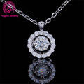 Yingma Ladies 925 Sterling Silver Pendant Necklace D VVS  Grade Round Cut Diamond Moissanite Necklace for Wedding Engagement