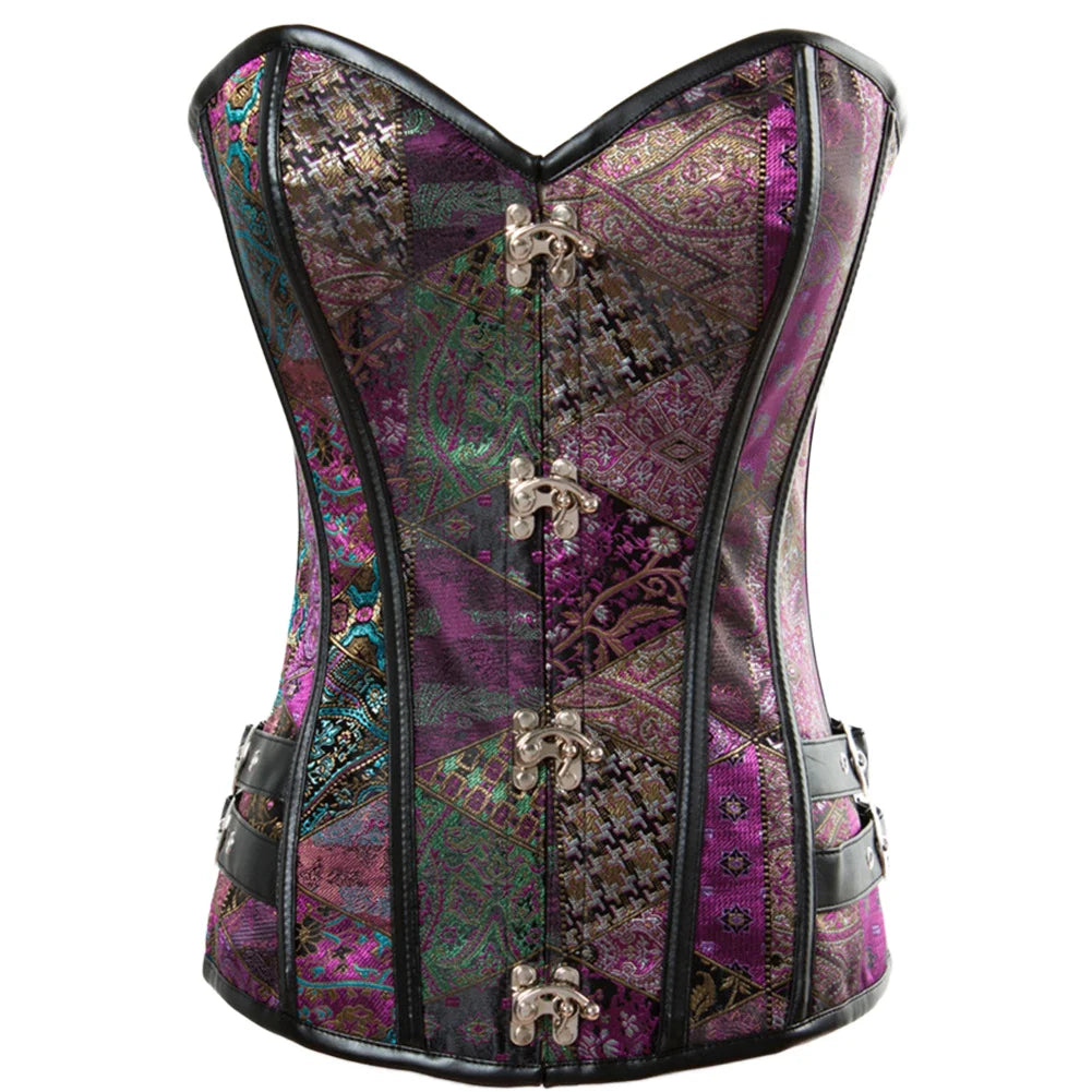 New purple Retro Gothic Court-style Shapewear Women's Slimming Waist Top Stomach Slimming Trimmer Waist Trainer