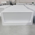 Modern Luxury Single Bathroom Vanity Set Solid Surface Stone Sink with Drainer for Hotels