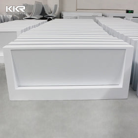 Modern Luxury Single Bathroom Vanity Set Solid Surface Stone Sink with Drainer for Hotels