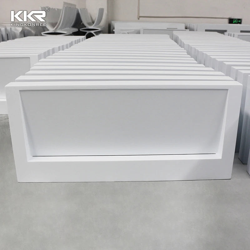 Modern Luxury Single Bathroom Vanity Set Solid Surface Stone Sink with Drainer for Hotels