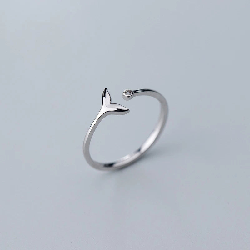 Truly 100% 925 Sterling Silver Mermaid Tail Rings for Women Jewelry