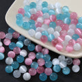 New 2024 Wholesale Loose Opal Beads Colorful Cat Eye Glass Size 6*-12mm for DIY Jewelry Accessories