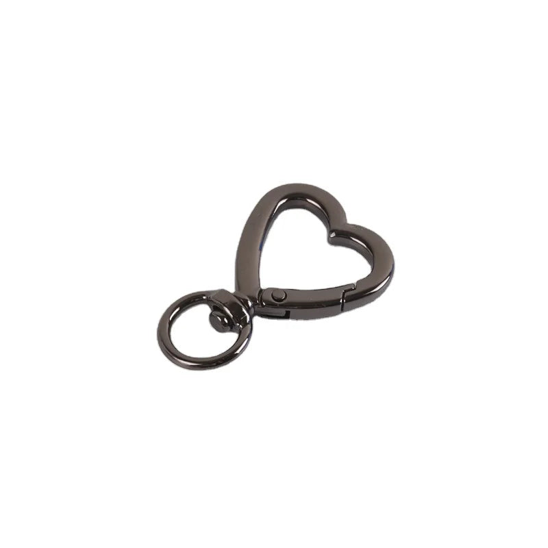 Ivoduff Heart Shape Metal Ring Bag Hook Clasp Key Buckle Carabiner Swivel Snap Hook