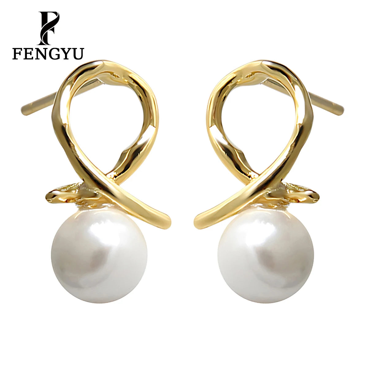 Fashion Pearl Earrings for Women Knotted Design Small Dainty Stud 925 Sterling Silver Jewelry Custom Wholesale