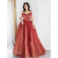 AL1208 New 2025 Fashion Bridal Party Dresses Colour Claret Red Tutu Annual Party Banquet Elegant Evening Dress Bridesmaid Dress