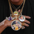 2025 Gold Plated Hip Hop Picture Pendant Necklace Iced Out Custom Jewelry Sublimation Blanks Custom Photo Pendant