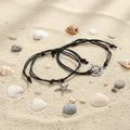 Hot Selling Best Friend Bracelets Metal Starfish and Compass Charms Rope Braided Bracelets BFF Wrap Bangle Gift