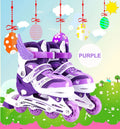EACH Inline Roller Skates Adjustable Roller Skating Shoes Four Wheel Single Flash Pvc for Boys and Girls