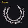 New Trendy Men Women Iced Out Diamond Clover Bracelet Moissanite Fine Jewelry 925 Sterling Silver Moissanite Tennis Bracelet