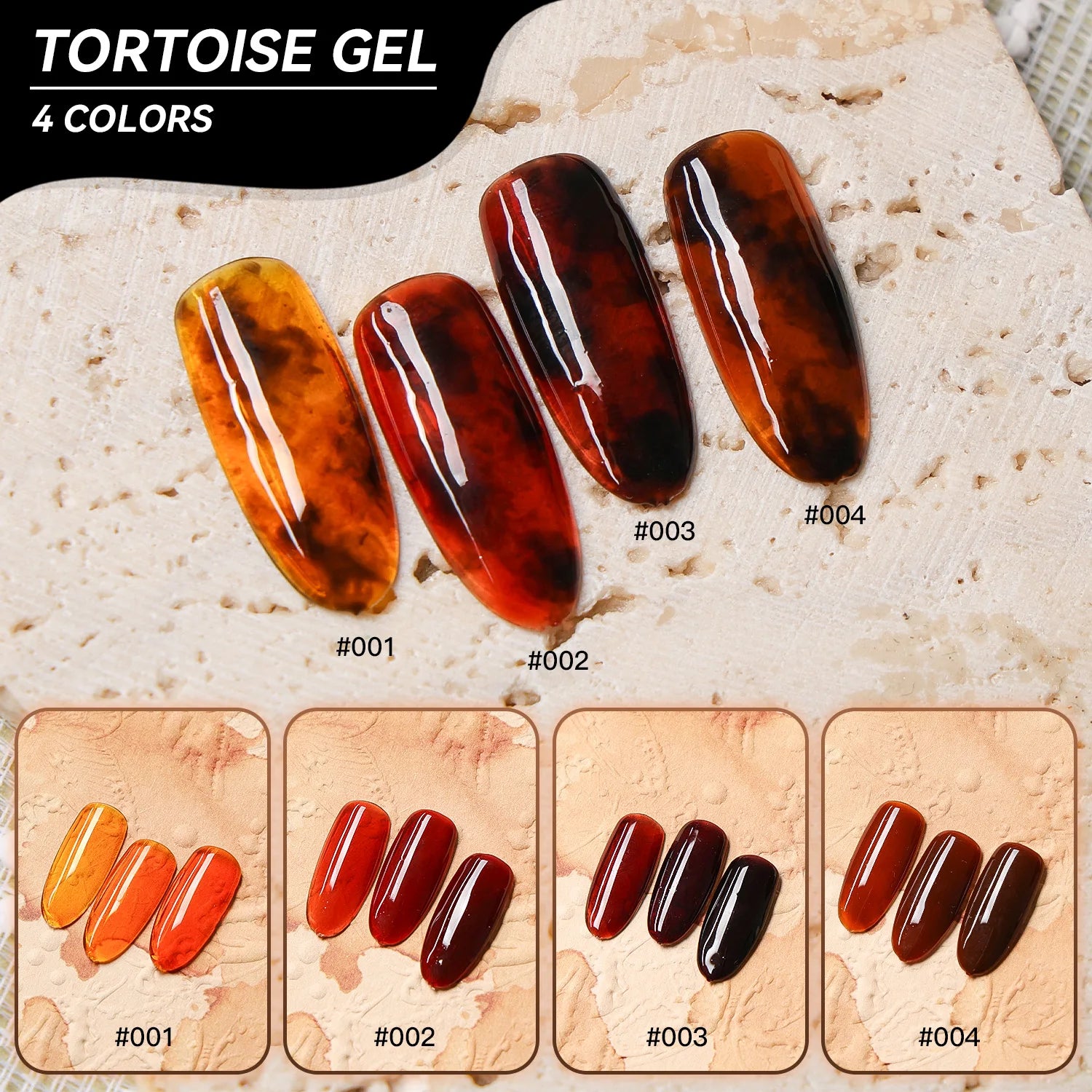 JTING Hot Selling Tortoise Gel Nail Polish Translucent Jelly Tortoise Amber Gel Polish Private Brand Customize Nail Supplier