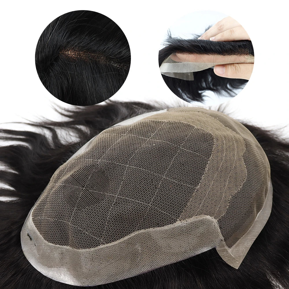 New Oct Chinese Lace With Pu Male Hair Prosthesis Human Hair Toupee Man Wig Male Wig Systems Unit Brazilian Free Shipping