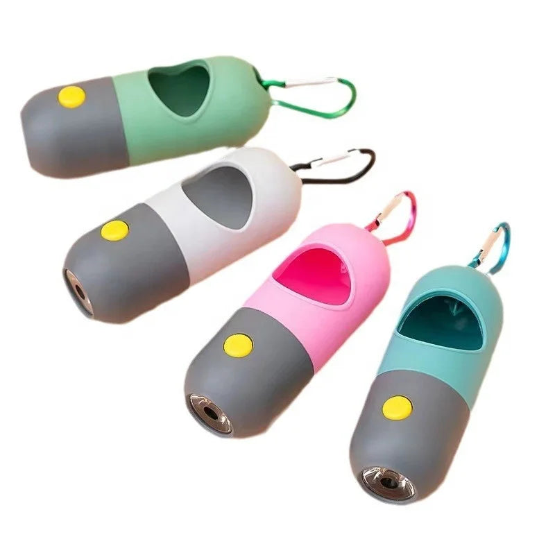 Portable LED Light Pet Dispenser with Biodegradable Pet Toilet Bag Garbage Bin Toilet Cleaner Made of Plastic