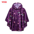 Woqi Outdoor Rain Poncho Reflective Waterproof Raincoat Camping Hiking Cycling with Hood for Men Women Adult