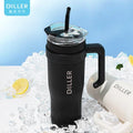 Large Capacity Stainless Steel Insulated Tumbler with Handle and Straw Custom Logo Water Bottle for Travel