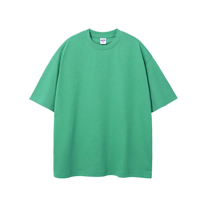300 Gsm Heavy Oversized Tee Shirt Custom Logo T Shirt Rib Thick Collar High Quality Heavyweight T-Shirt