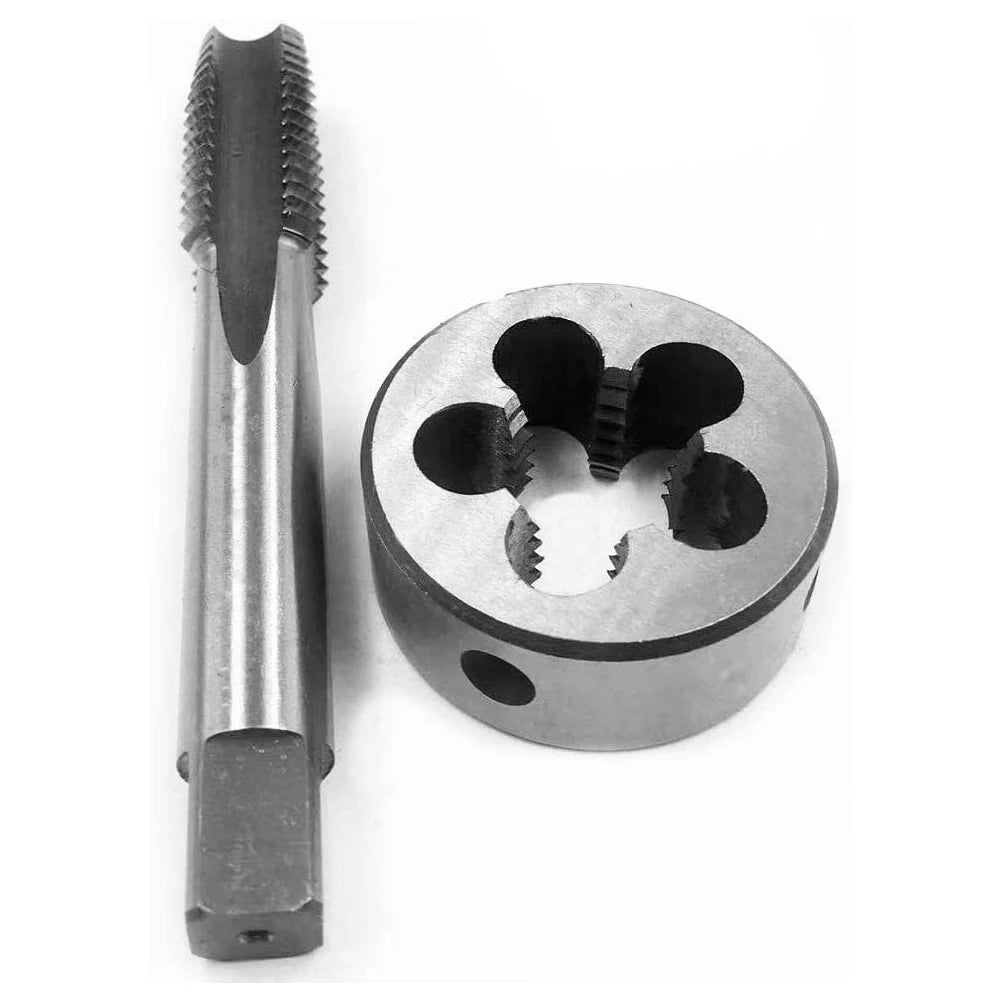 HUAZHICHUN 1PC 7/16-36UNS Tap + 1PC 7/16-36UNS Die  HSS Tap and Die Set Right Hand Tap