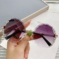 Diamond Rhinestones Luxury Rimless Sunglasses Women Custom Customize Shades