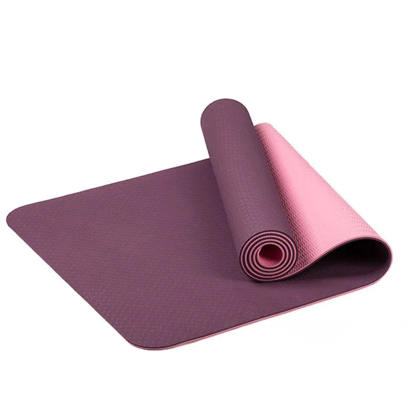 Custom Private Label Lightweight 6mm Double Layer Pilates Mat Anti-Slip Tpe Yoga Mat Travel Fitness Mat for Beginners Exercise