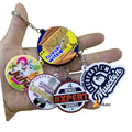 Leather Acrylic Key Chain Custom Pvc Rubber  Keychain  Round Keyring