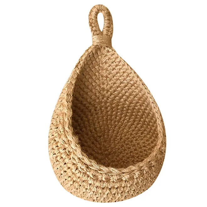 Hot Sale Wall Mounted Fruit Vegetable Baskets Chlorophytum Hemp Rope Woven Flower Pots Flower Baskets Hand Wall Hanging Holder