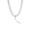 Wuqie 925 Solid Silver Minimalist Paper Clip Chain with Round Disc Pendant Necklaces