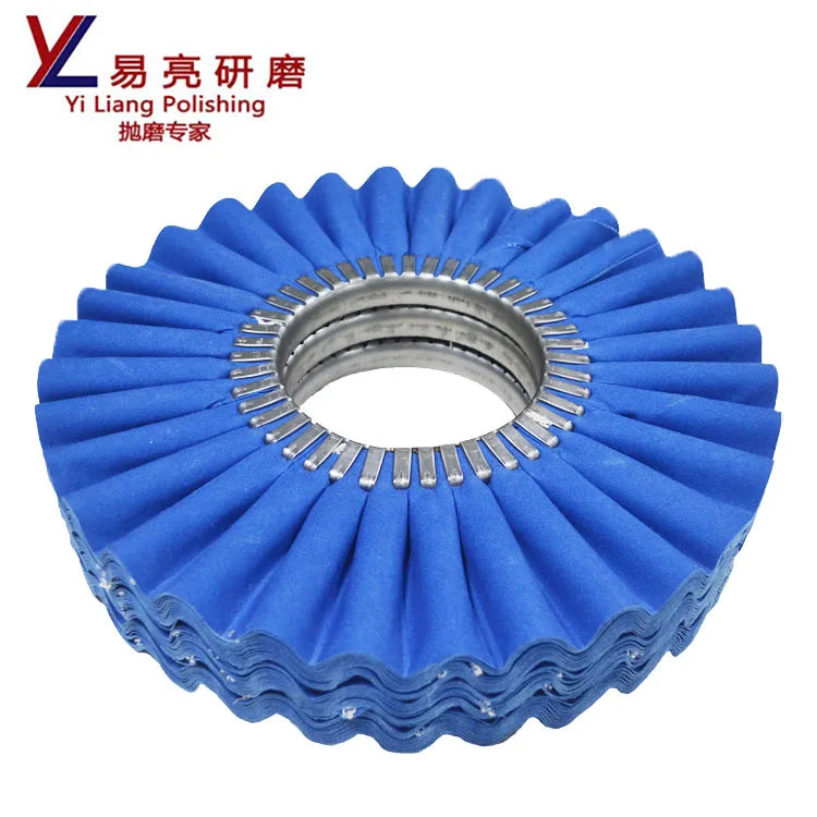 Iron Core Bleaching Cloth Wind Wheel for Polishing 400*20 Pages*32 Hexagonal Hole Metal Mirror Made of Silicon Carbide